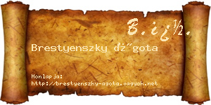 Brestyenszky Ágota névjegykártya